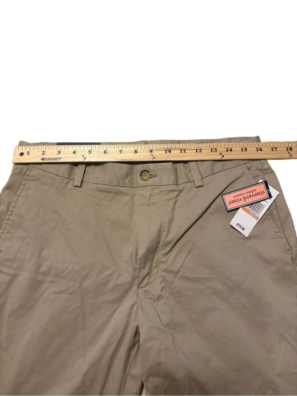 NWT Vineyard Vines Mens 33x30 Breaker Pant Khaki Chino Pants Beige Stretch NWT - Picture 5 of 6